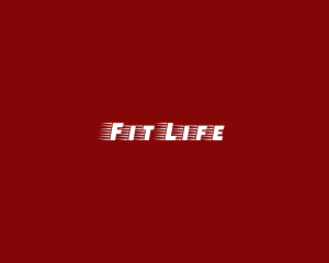 Red Fast & Fitness Text Font logo design