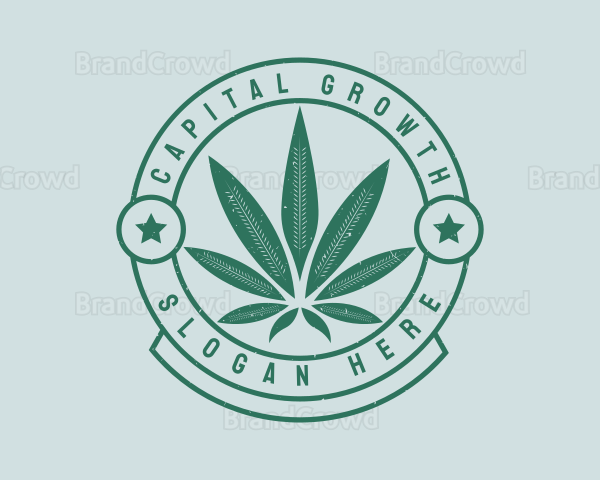 Cannabis Weed Badge Logo