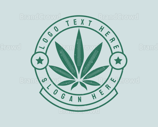 Cannabis Weed Badge Logo