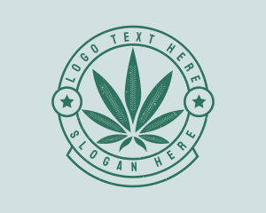 Organic - Cannabis Weed Badge logo design