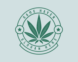 Cannabis Weed Badge Logo