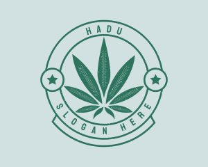 Cannabis Weed Badge Logo