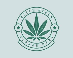 Cannabis Weed Badge Logo