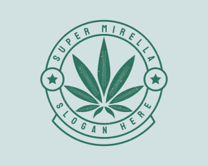 Cannabis Weed Badge Logo