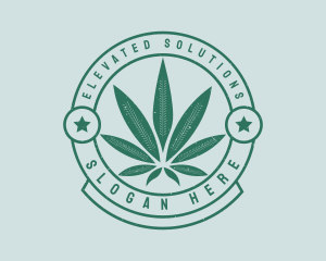High - Cannabis Weed Badge logo design