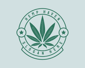 Cannabis Weed Badge logo design