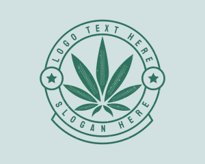 Cannabis Weed Badge Logo