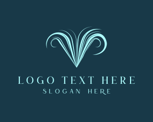 Cold - Grass Wind Letter V logo design