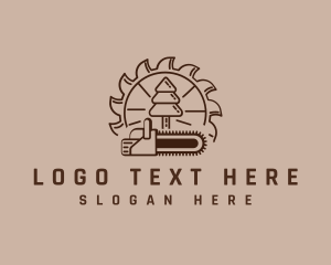 Logging Chainsaw Forestry Logo