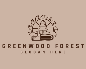 Forestry - Logging Chainsaw Forestry logo design