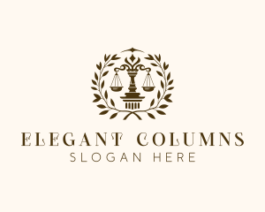 Justice Column Wreath logo design