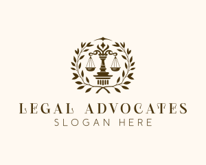 Justice Column Wreath logo design