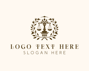 Law - Justice Column Wreath logo design