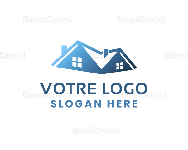 Gradient Blue House Logo