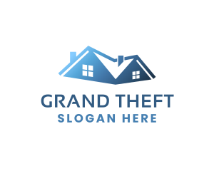 Real Estate Agent - Gradient Blue House logo design