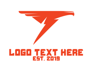 Lightning Bolt - Orange Thunder Bird logo design