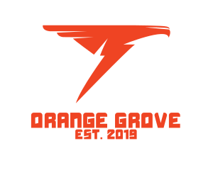 Orange Thunder Bird logo design