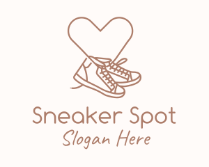 Kicks - Sneaker Heart Monoline logo design