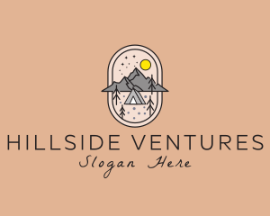 Hillside - Mountain Campsite Nature logo design