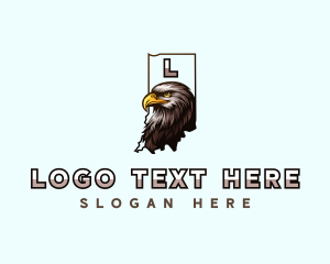 Map Outline - American Bald Eagle logo design