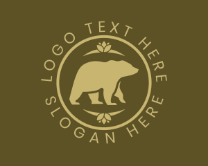 Placard - Gold Bear Animal logo design
