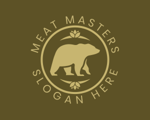 Gold Bear Animal logo design