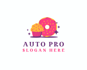 Cute Cupcake Donut Dessert Logo