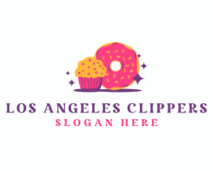 Donut - Cute Cupcake Donut Dessert logo design