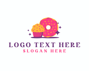 Cupcake - Cute Cupcake Donut Dessert logo design