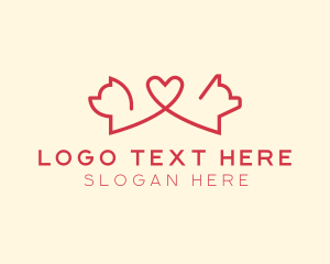 Dog Cat Love logo design