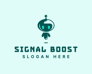 Futuristic Cute Robot  logo design