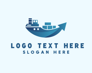 Seaport - Cargo Ship Arrow logo design
