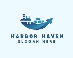 Dock - Cargo Ship Arrow logo design