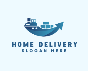 Cargo Ship Arrow logo design