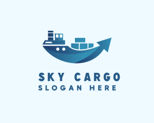 Cargo Ship Arrow logo design