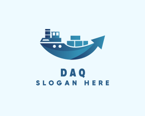 Shipment - Cargo Ship Arrow logo design