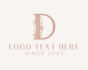 Beige - Flower Boutique Letter D logo design