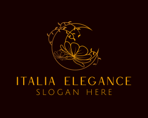 Elegant Lunar Flower logo design