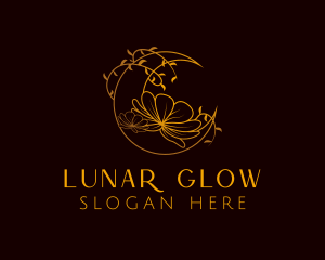 Elegant Lunar Flower logo design