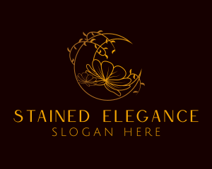 Elegant Lunar Flower logo design