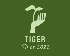 Plant - Silhouette Hand Plant logo design