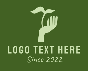 Organic Products - Silhouette Hand Plant logo design
