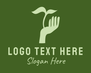 Silhouette Hand Plant  Logo