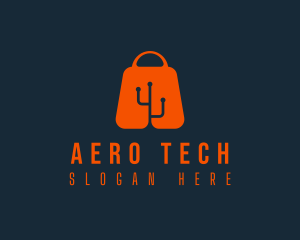 Shopping Bag Tech logo design