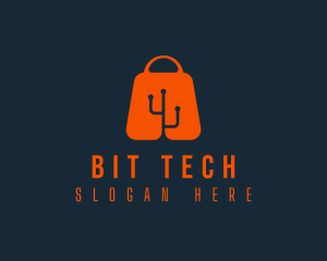 Shopping Bag Tech logo design