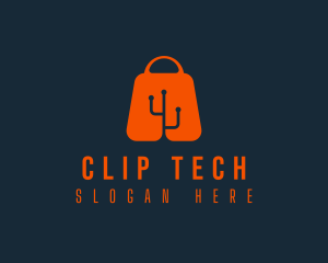 Shopping Bag Tech logo design