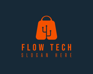 Shopping Bag Tech logo design