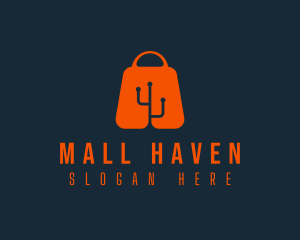 Shopping Bag Tech logo design