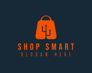 Shopping Bag Tech logo design