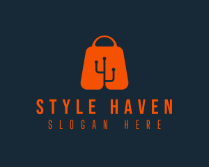 Shopping Bag Tech logo design